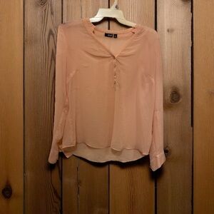 a.n.a Light Peach Button-Up Blouse